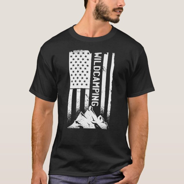 Camiseta Camping Bandera Estadounidense Patriótica Camper 5 (Anverso)