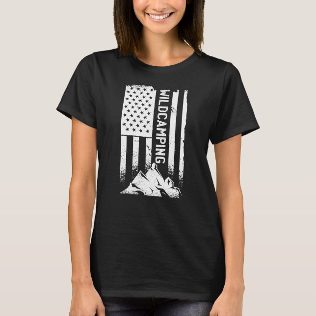 Camiseta Camping Bandera Estadounidense Patriótica Camper 5 (Anverso)