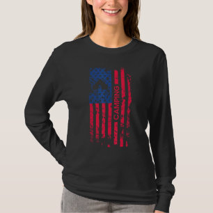 Camiseta Camping Bandera Patriótica Estadounidense 4 De Jul