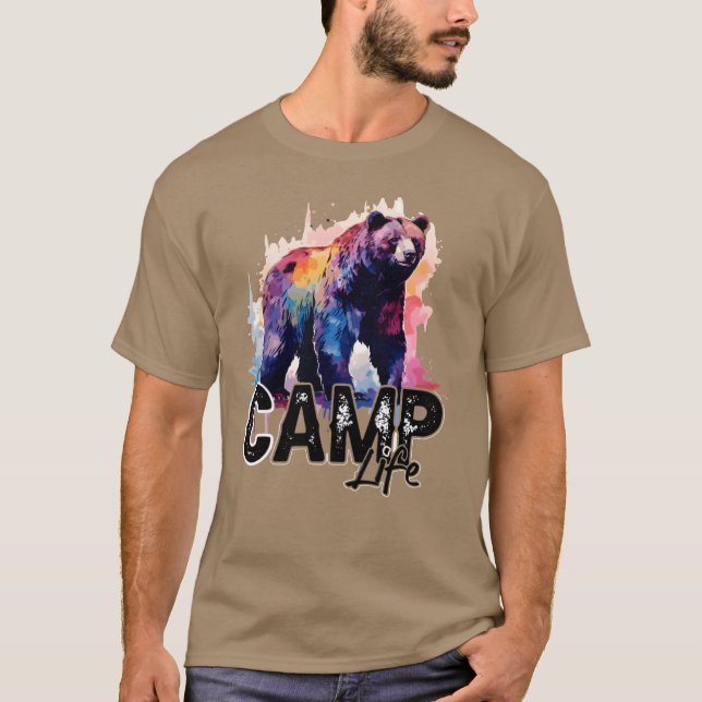 Camiseta Camping Bear Summer Camp Quote Camping Des boy (Anverso)