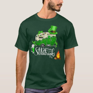 Camiseta Camping Beer St Patricks Day Shamrock Leprechaun