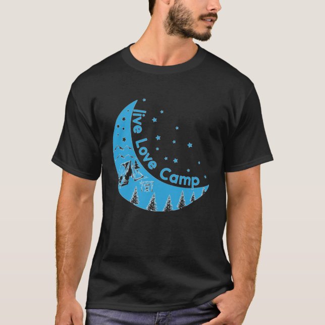 Camiseta Camping Blue Moon Live Love Camp para los campista (Anverso)