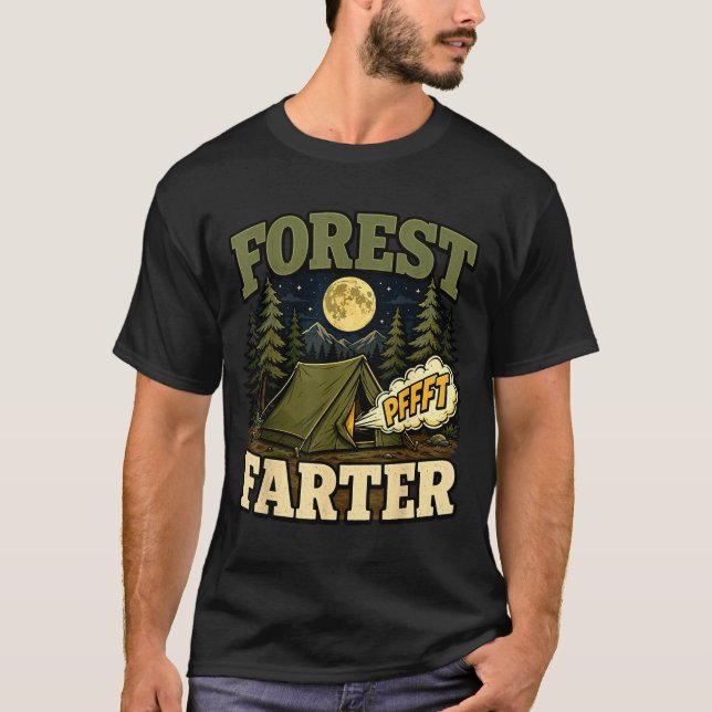 Camiseta Camping bosque flatulento humor de tienda  (Anverso)