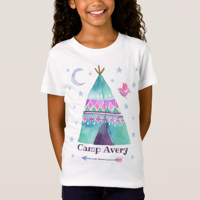Camiseta Camping-camiseta del Chica del campamento (Anverso)