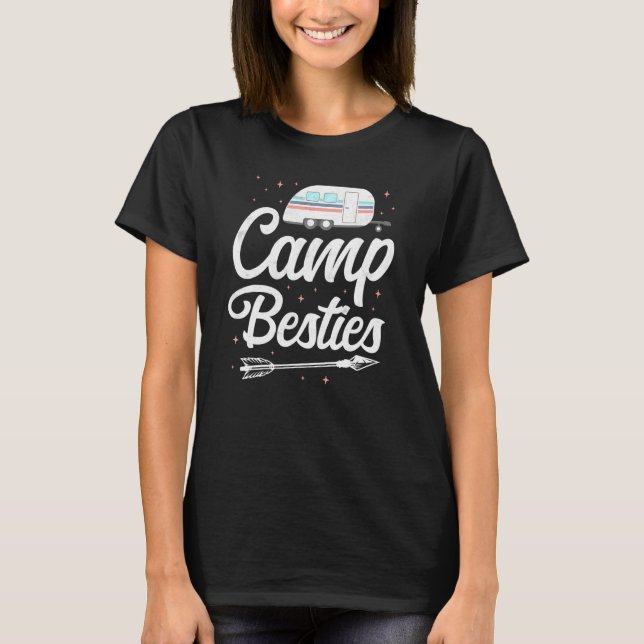 Camiseta Camping Camp Besties Motorhome Campervan Friends (Anverso)