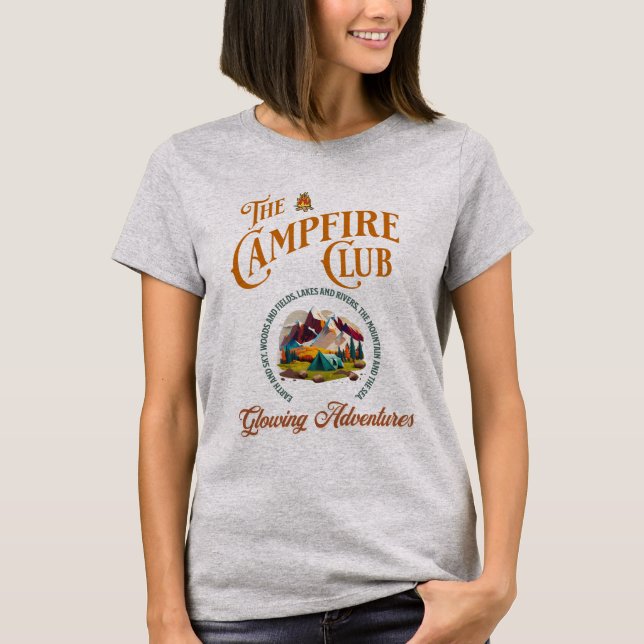 Camiseta Camping Campfire Club al aire libre (Anverso)
