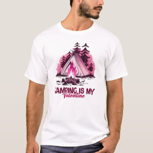 Camiseta camping campfire montañas wanderlust, senderismo