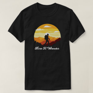 Camiseta camping campfire montañas wanderlust, senderismo