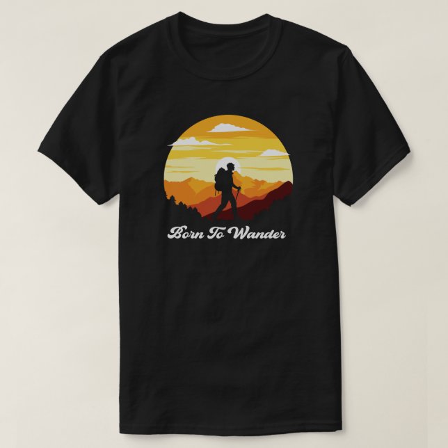 Camiseta camping campfire montañas wanderlust, senderismo (Diseño del anverso)