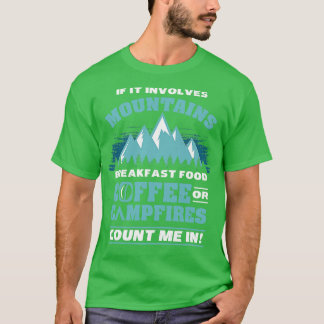 Camiseta Camping Campfire Senderismo Café