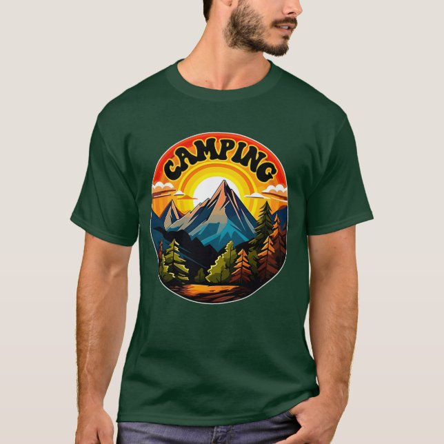 Camiseta Camping Camping Design Camp Camping Design Vin ret (Anverso)