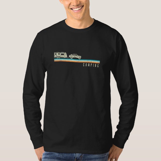 Camiseta Camping Caravan Rv Trailer Retro Vintage (Anverso)