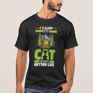 Camiseta Camping Cat Campground Campfire Tenting Camp Tent