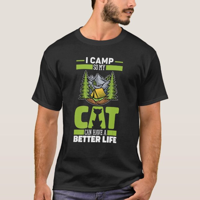 Camiseta Camping Cat Campground Campfire Tenting Camp Tent (Anverso)