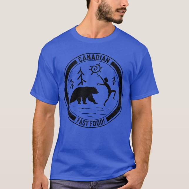 Camiseta Camping comida rápida canadiense chica del hombre  (Anverso)