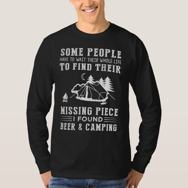 Camiseta Camping con cerveza: mi pieza perdida (Anverso)
