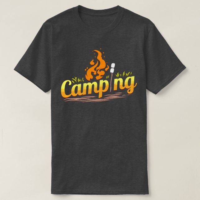 Camiseta Camping Con Fogata Y Campamento De Mariscos (Diseño del anverso)