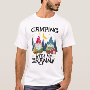 Camiseta Camping Con Mi Abuela Graciosa Caminando Hombres