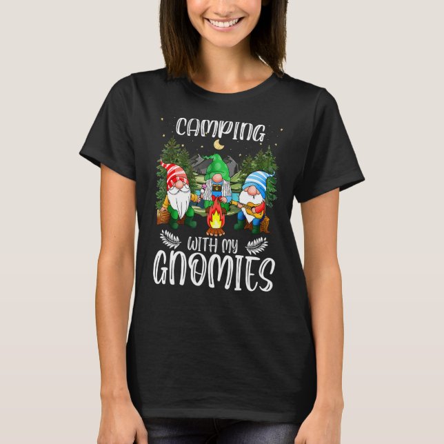 Camiseta Camping Con Mi Campfire De Gnomes Campper Feliz (Anverso)