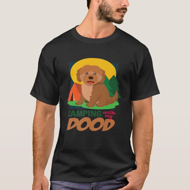Camiseta Camping Con Mi Dood - Regalos De Labradoodle Premi (Anverso)