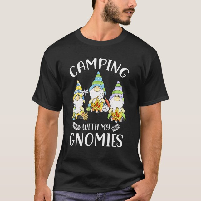 Camiseta Camping Con Mi Gnomies Funny Gnome Camp (Anverso)