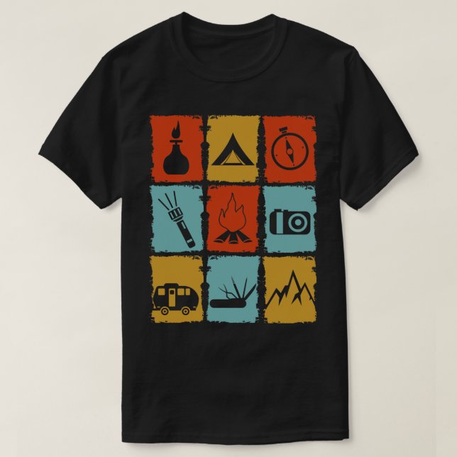 Camiseta Camping Cosas Retro (Diseño del anverso)