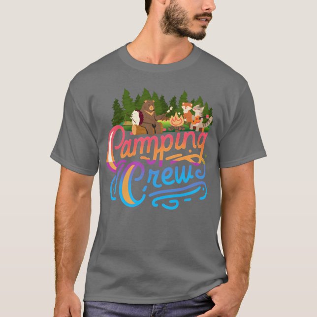 Camiseta camping crew bear fo lyn retro (Anverso)