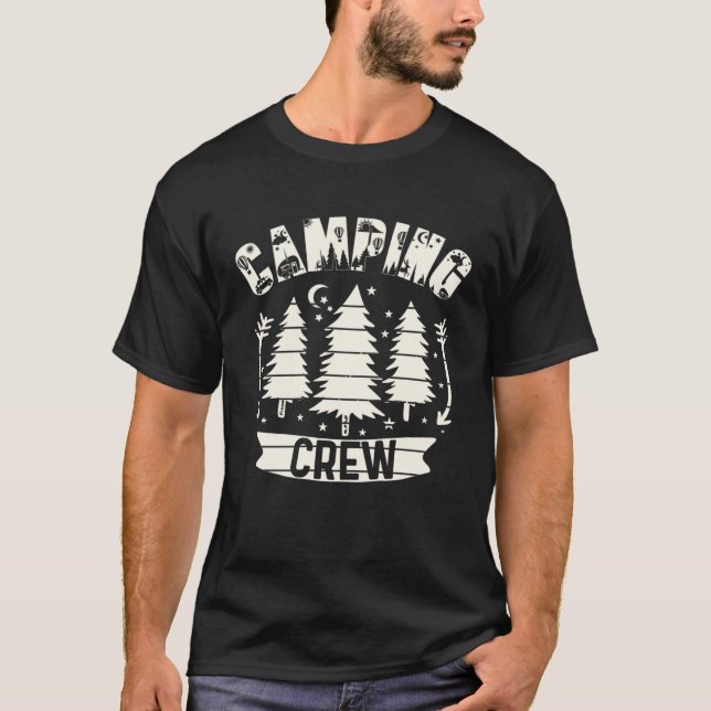 Camiseta Camping Crew  Family Camping Trip Group I Camp Now (Anverso)