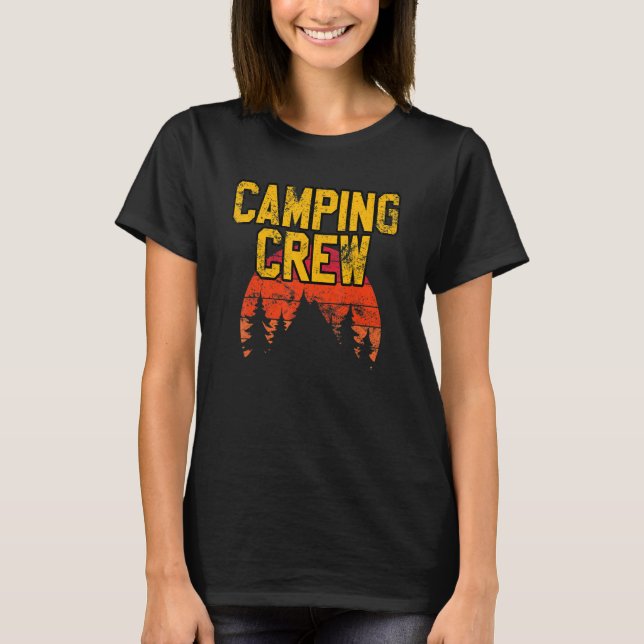 Camiseta Camping Crew Mountain Senderismo Camper Road Trip  (Anverso)