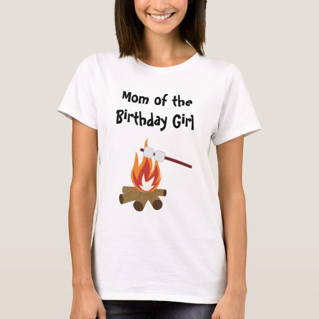 Camiseta Camping Cumpleaños Party Mom T-Shirt (Anverso)