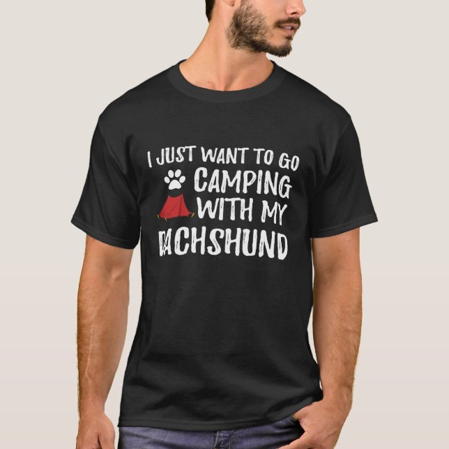 Camiseta Camping Dachshund Para La Divertida Madre Del Perr (Anverso)