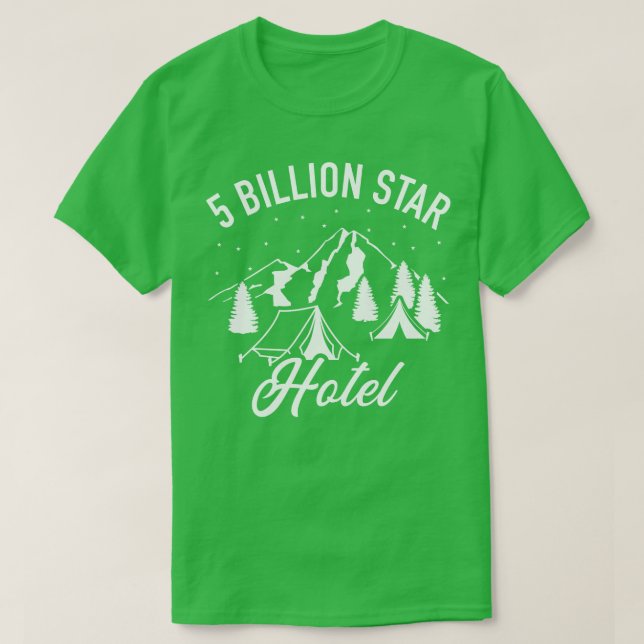 Camiseta Camping de 5000 millones de hoteles (Diseño del anverso)