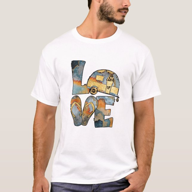 Camiseta Camping de amor Flip Flop Camper (Anverso)