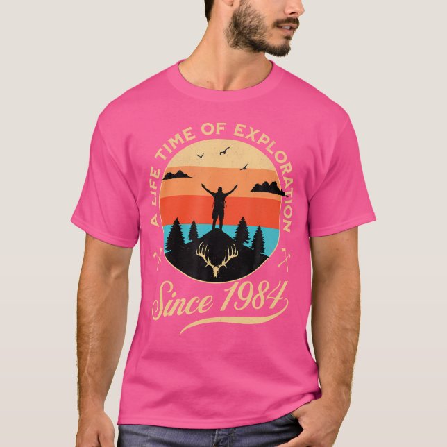 Camiseta Camping de Aventura de Aventura de Cumpleaños 1984 (Anverso)