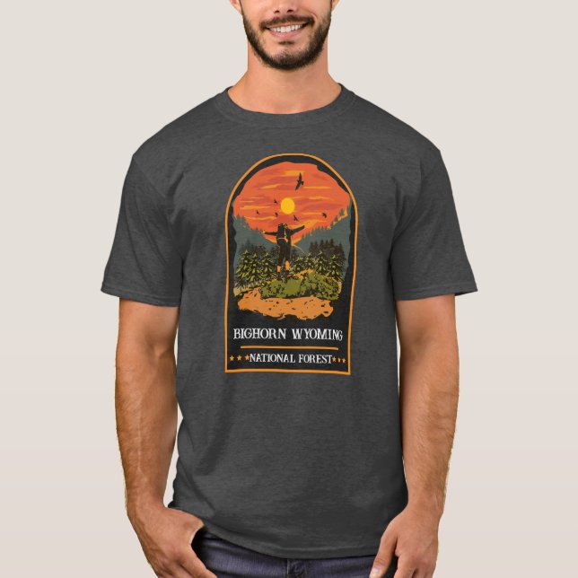 Camiseta Camping de Bighorn Wyoming National Forest (Anverso)