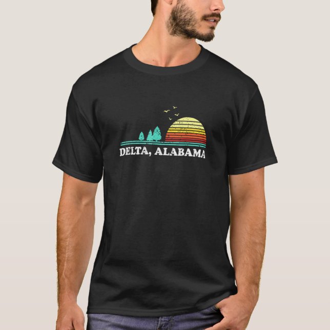 Camiseta Camping de bosques Evergreen Sunset Delta (Anverso)