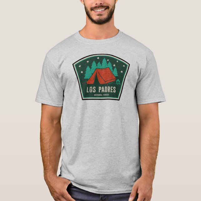 Camiseta Camping de California en el Bosque Nacional de Los (Anverso)