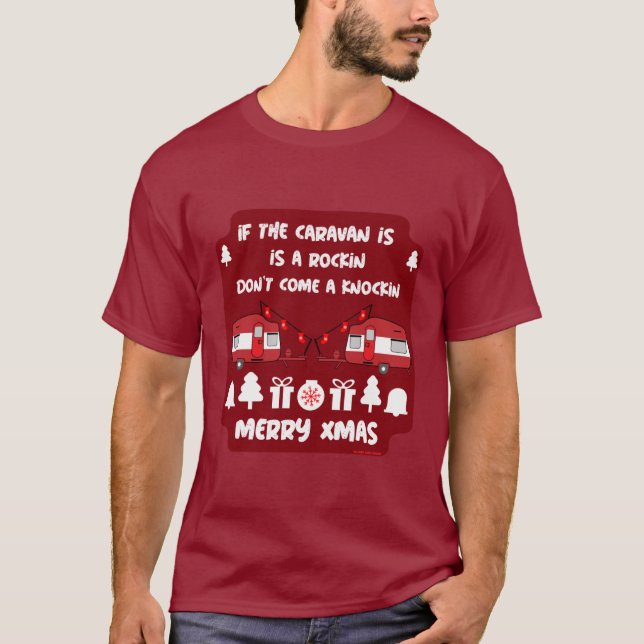 Camiseta Camping de caravanas felices Navidades (Anverso)