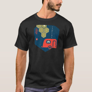 Camiseta Camping De Estilo Japonés Para Mujeres Para Hombre