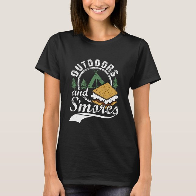 Camiseta Camping De Fogata Al Aire Libre Y S'Mores (Anverso)