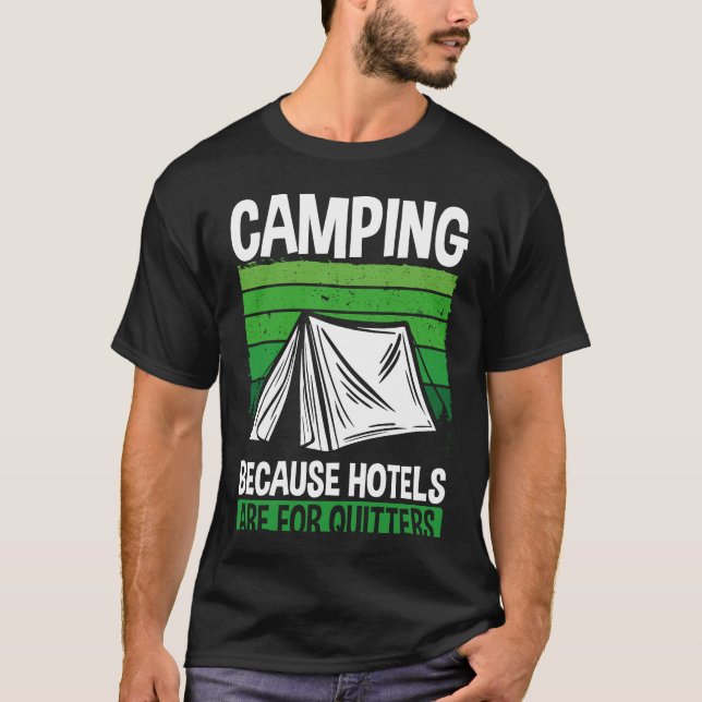 Camiseta Camping De Huellas Tradicionales Porque Los Hotele (Anverso)