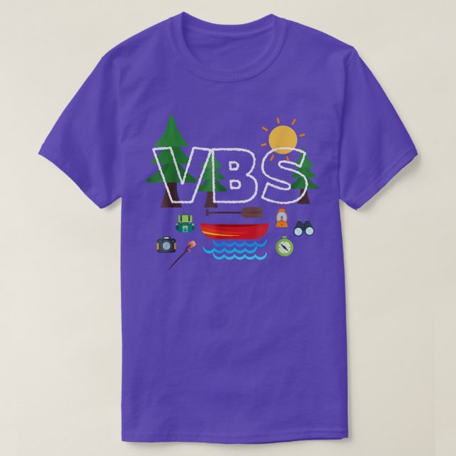 Camiseta Camping de la escuela de la Biblia de VBS (Diseño del anverso)