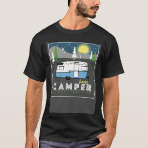 Camiseta Camping de la Shasta Trailer de Camper Feliz Retro
