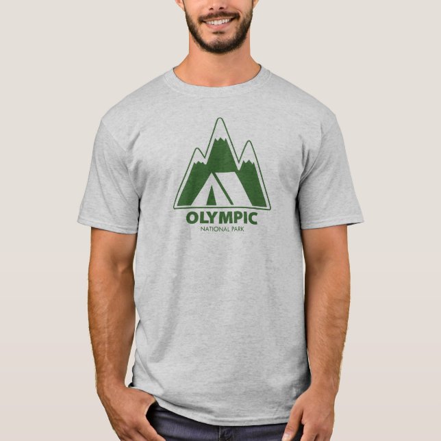 Camiseta Camping de las Montañas del Parque Nacional Olímpi (Anverso)