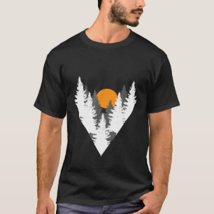 Camiseta Camping de los Campos de la Luna Llenos de Árboles