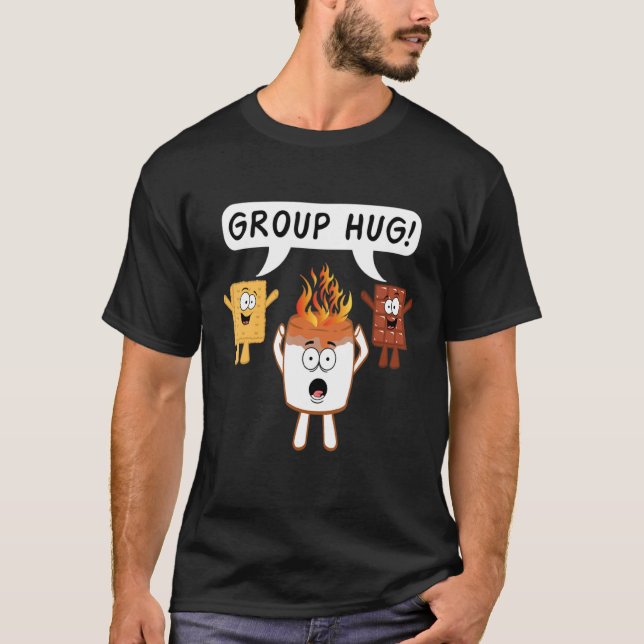 Camiseta Camping de malvavisco de chocolate con abrazo de g (Anverso)