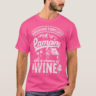 Camiseta Camping De Previsión De Fin De Semana Para Mujeres