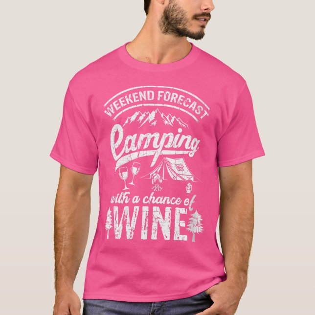 Camiseta Camping De Previsión De Fin De Semana Para Mujeres (Anverso)