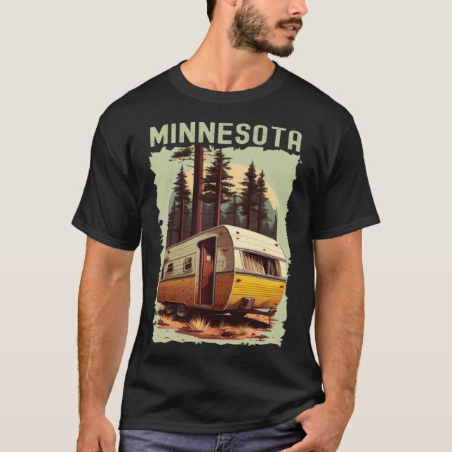 Camiseta Camping de senderismo vintage de Minnesota Sunset  (Anverso)