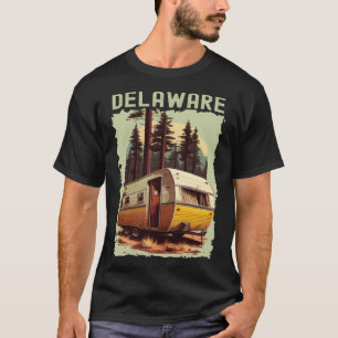 Camiseta Camping de senderismo vintage Delaware Sunset retr
